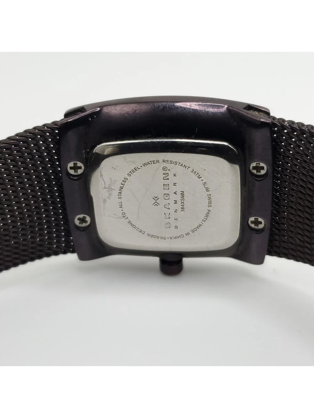 Skagen 7 Jewels  Watch Women 21mm Square Brown Dial New Battery  Working